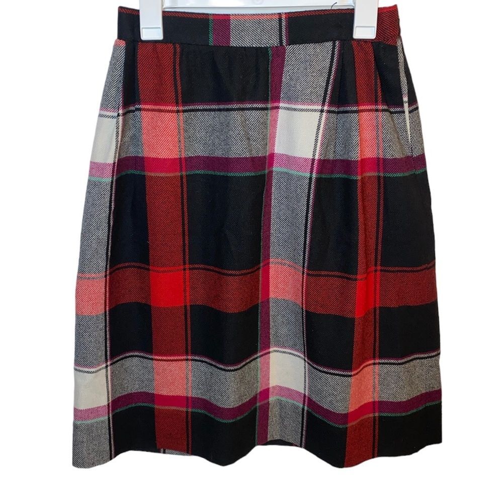 Vintage Summit Sportswear Wool Plaid Skirt Size 12-14